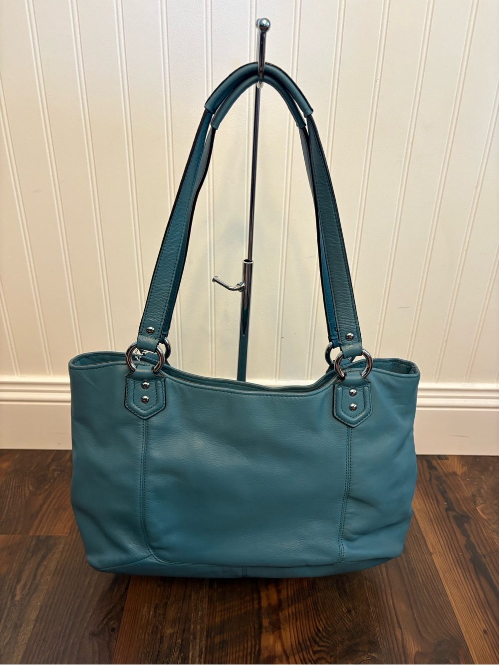 Coach Blue Leather Shoulder Bag - Picture 2 of 10